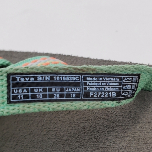 TEVA FLIP FLOP THONG SANDALS MINT GREEN WOVEN FABRIC YOUTH CHILDREN SIZE 11 - Picture 10 of 10